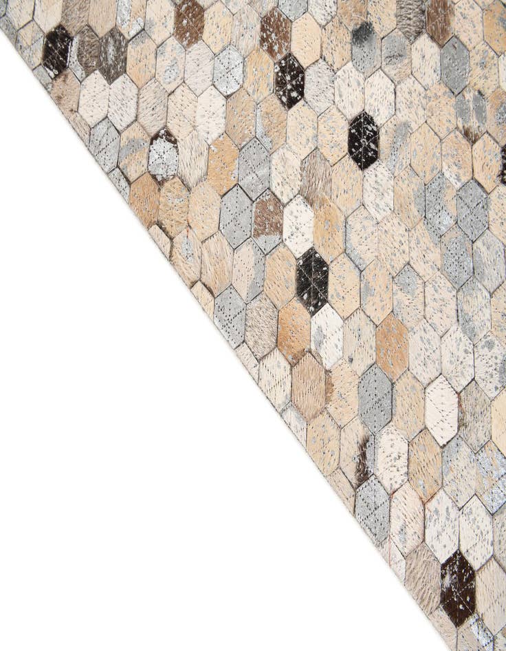 Detail image of  5' 3 x 7' 7 Cowhide Stocks Rug