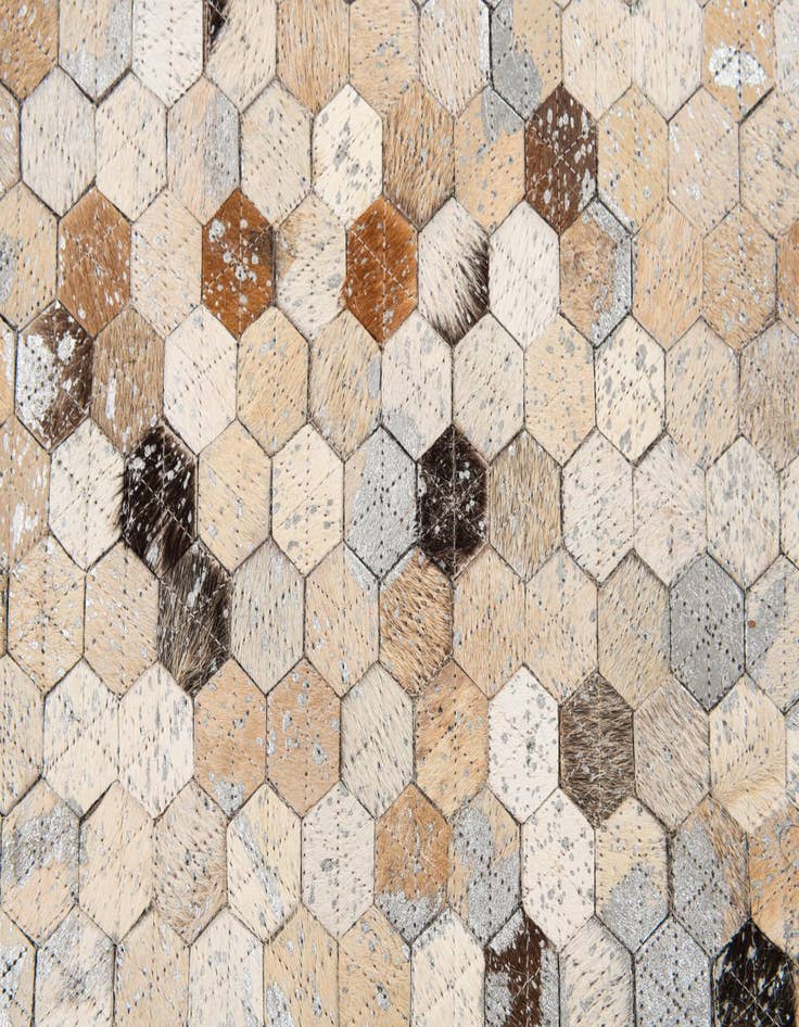 Detail image of  5' 3 x 7' 7 Cowhide Stocks Rug