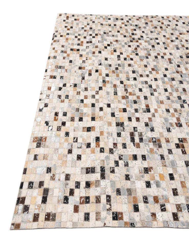 Detail image of  5' 3 x 7' 6 Cowhide Stocks Rug