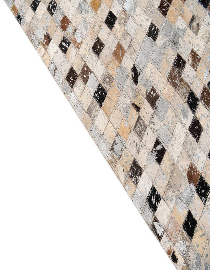 Detail image of  5' 3 x 7' 6 Cowhide Stocks Rug