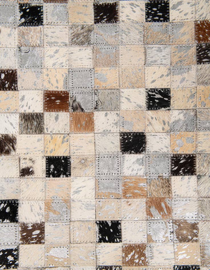 Detail image of  5' 3 x 7' 6 Cowhide Stocks Rug