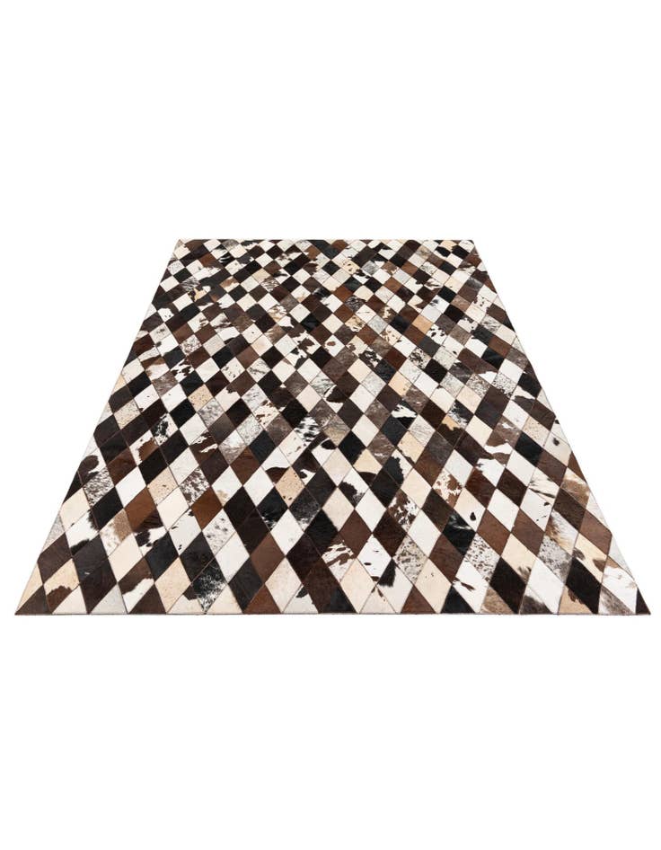 Detail image of  5' 2 x 8' 1 Cowhide Stocks Rug