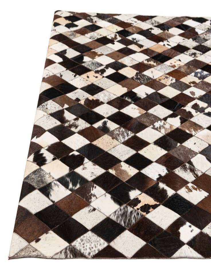 Detail image of  5' 2 x 8' 1 Cowhide Stocks Rug