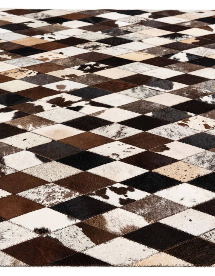 Detail image of  5' 2 x 8' 1 Cowhide Stocks Rug