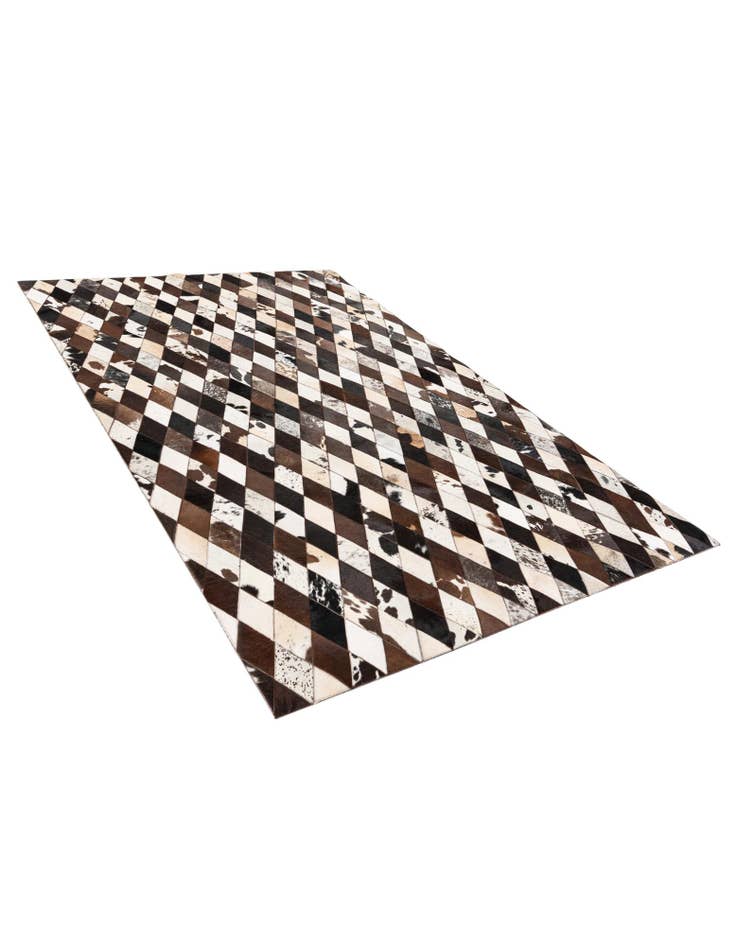 Detail image of  5' 2 x 8' 1 Cowhide Stocks Rug