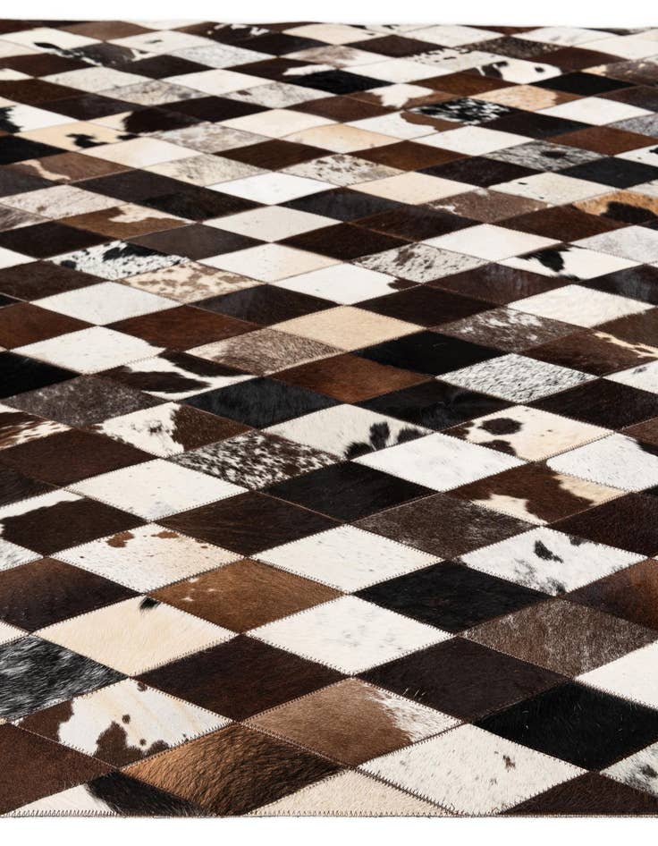 Detail image of  5' 2 x 8' 1 Cowhide Stocks Rug