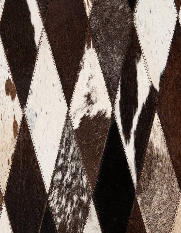 Detail image of  5' 2 x 8' 1 Cowhide Stocks Rug