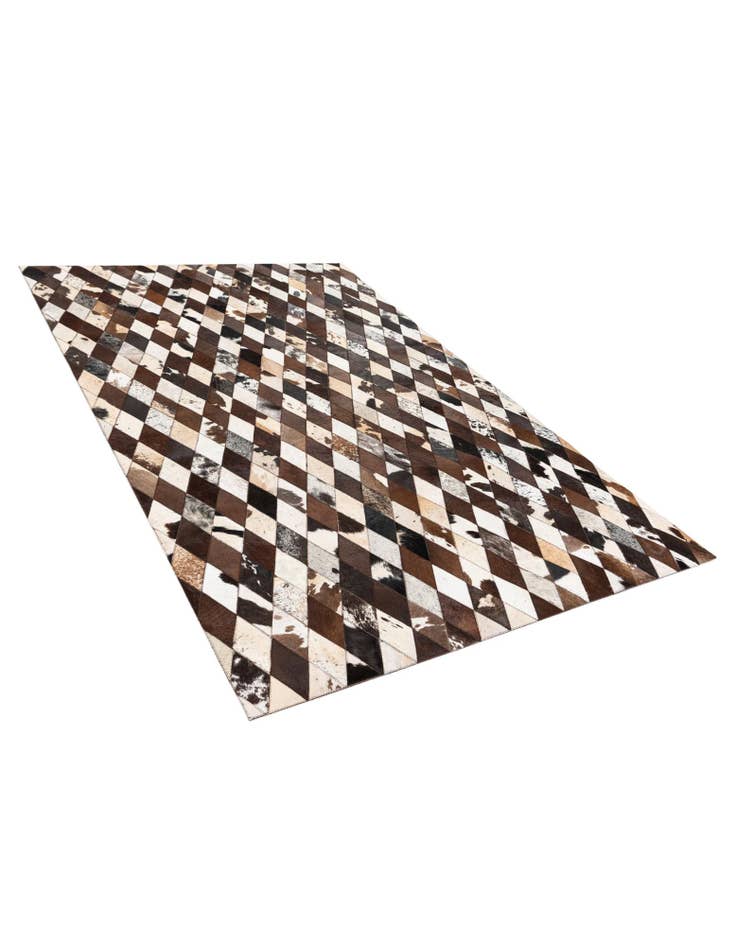 Detail image of  5' 2 x 8' 1 Cowhide Stocks Rug