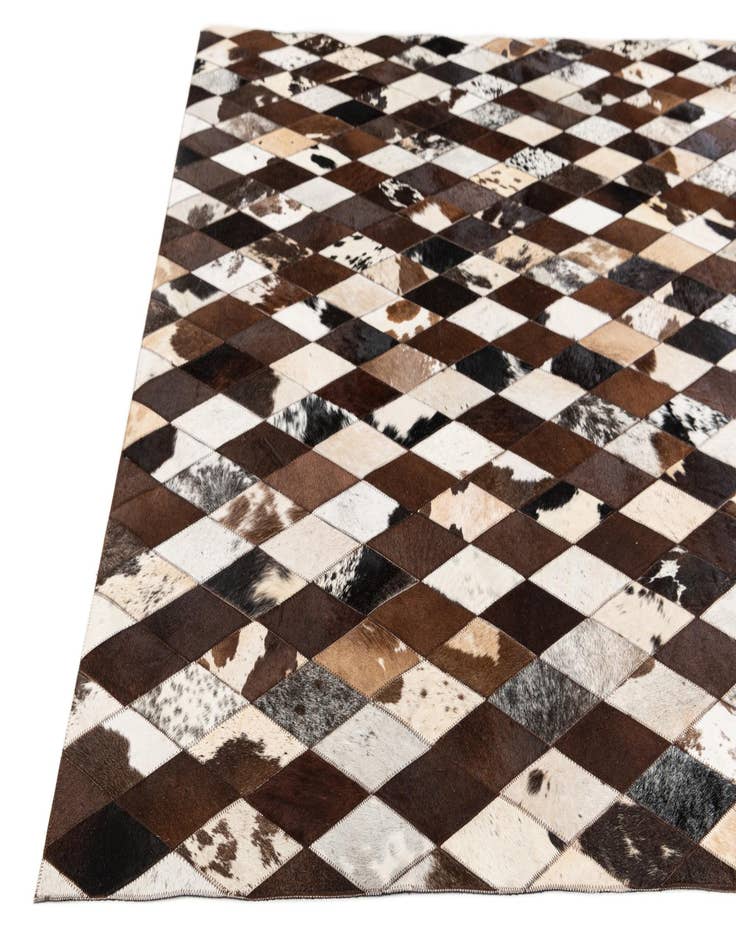 Detail image of  5' 2 x 8' 1 Cowhide Stocks Rug