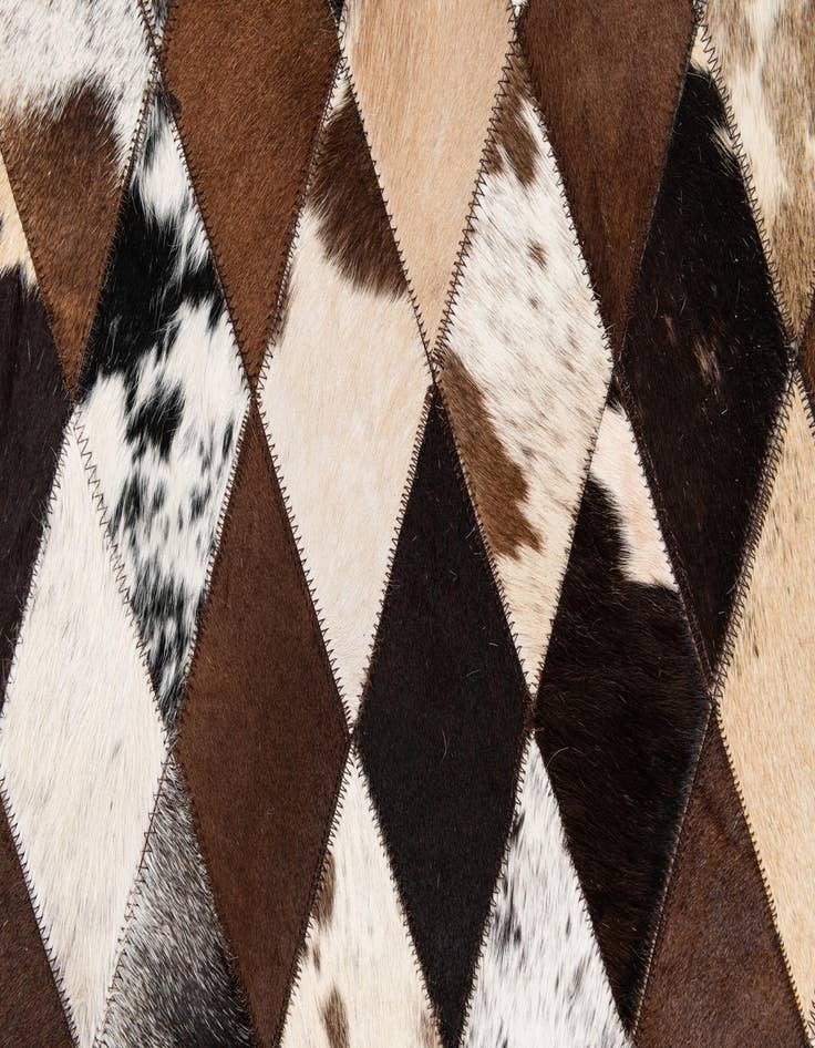 Detail image of  5' 2 x 8' 1 Cowhide Stocks Rug