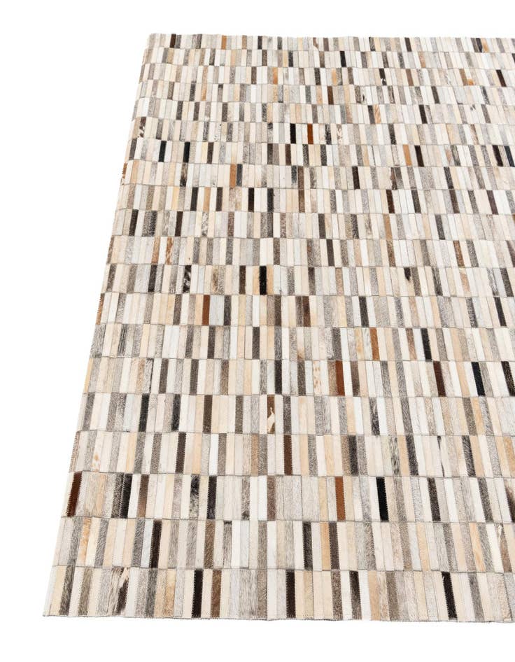 Detail image of  5' 1 x 8' Cowhide Stocks Rug