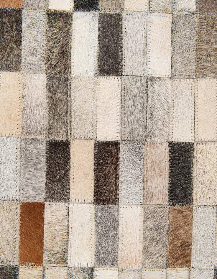 Detail image of  5' 1 x 7' 11 Cowhide Stocks Rug