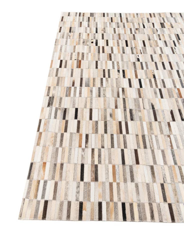 Detail image of  5' 1 x 7' 10 Cowhide Stocks Rug