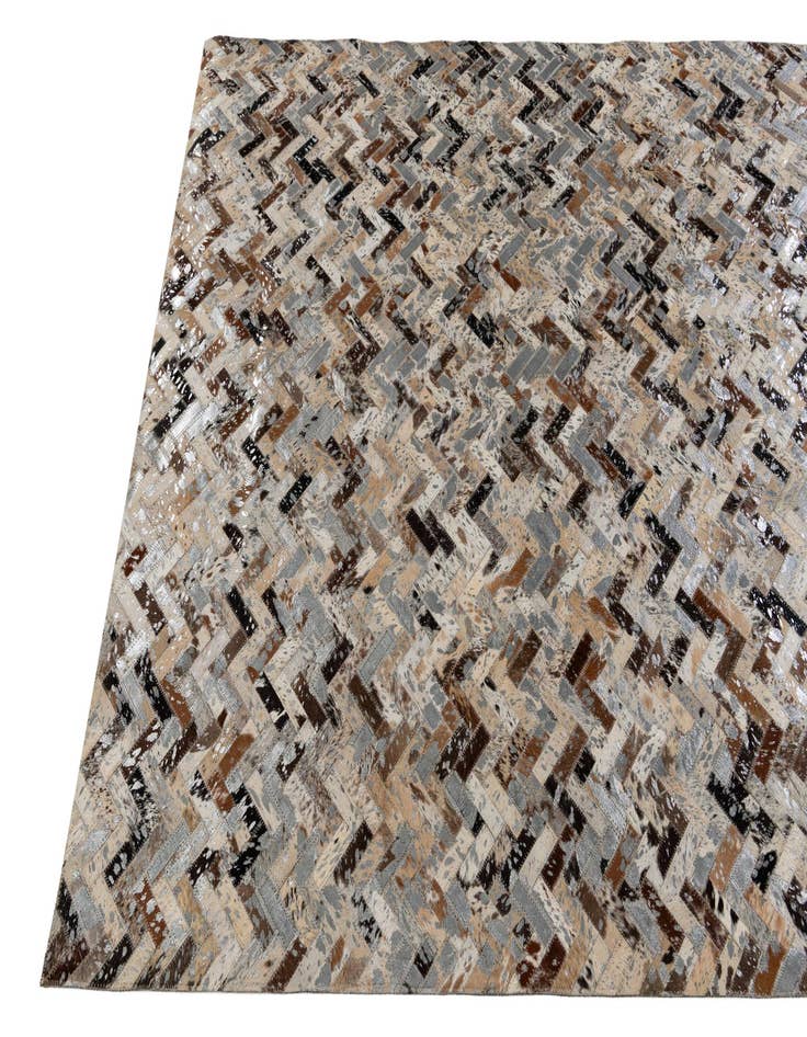 Detail image of  4' 10 x 7' 7 Cowhide Stocks Rug