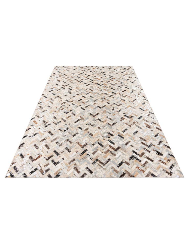 Detail image of  4' 10 x 7' 6 Cowhide Stocks Rug