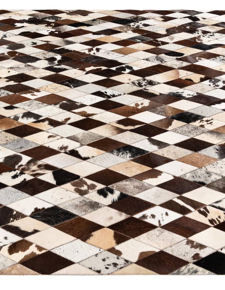 Detail image of  6' 6 x 9' 10 Cowhide Stocks Rug