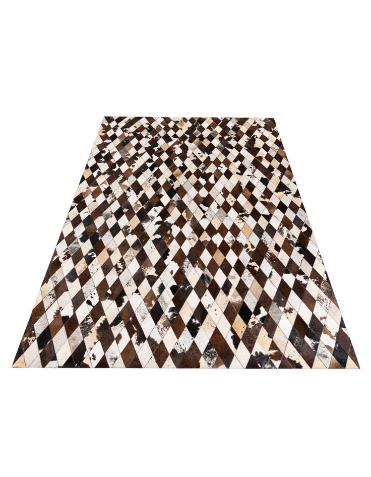 Detail image of  6' 6 x 9' 10 Cowhide Stocks Rug