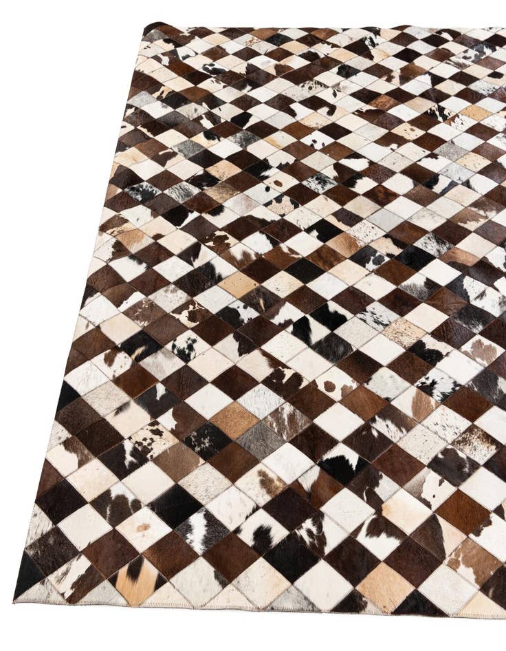 Detail image of  6' 6 x 9' 10 Cowhide Stocks Rug