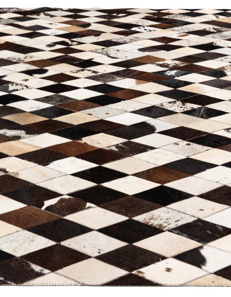 Detail image of  6' 7 x 9' 10 Cowhide Stocks Rug