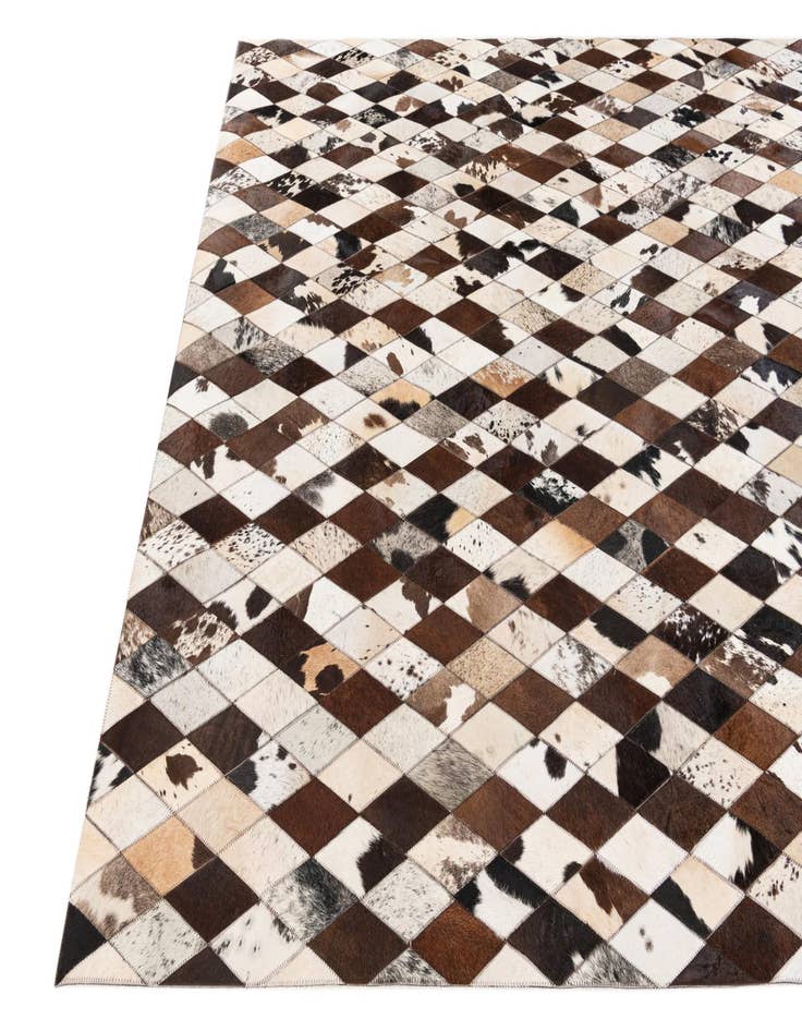 Detail image of  6' 7 x 9' 10 Cowhide Stocks Rug
