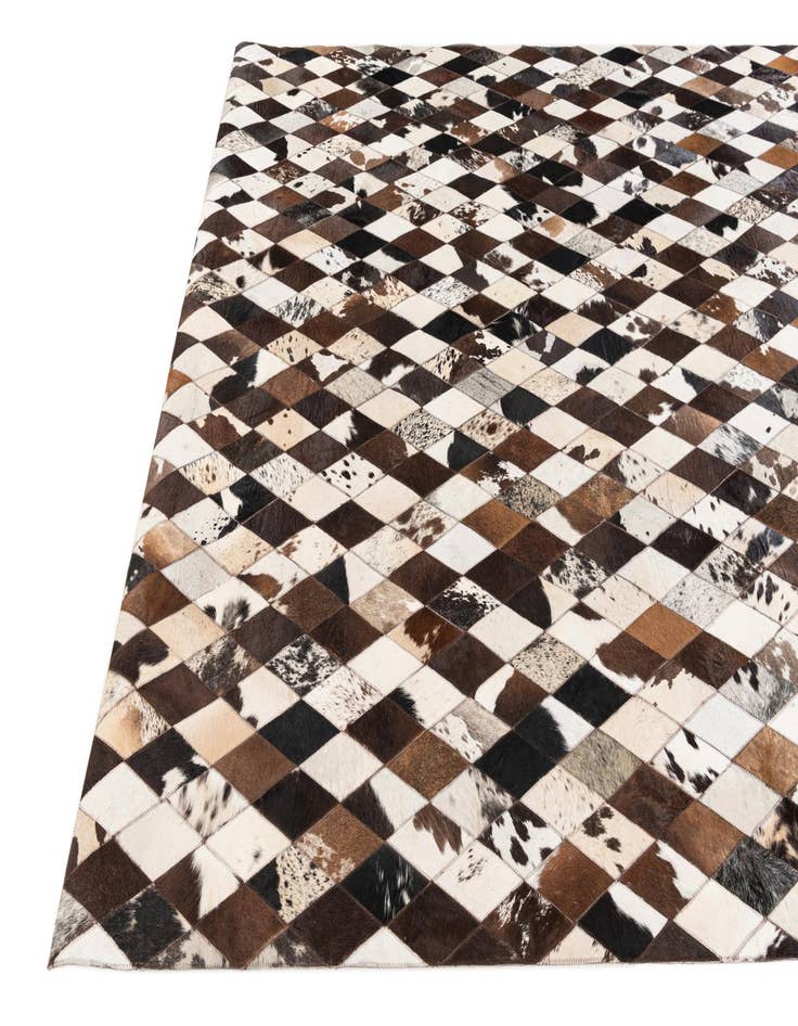 Detail image of  6' 9 x 9' 11 Cowhide Stocks Rug