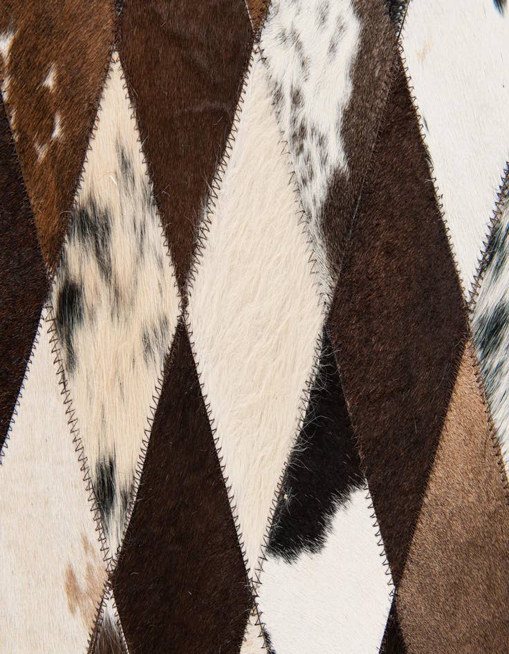 Detail image of  6' 9 x 9' 11 Cowhide Stocks Rug
