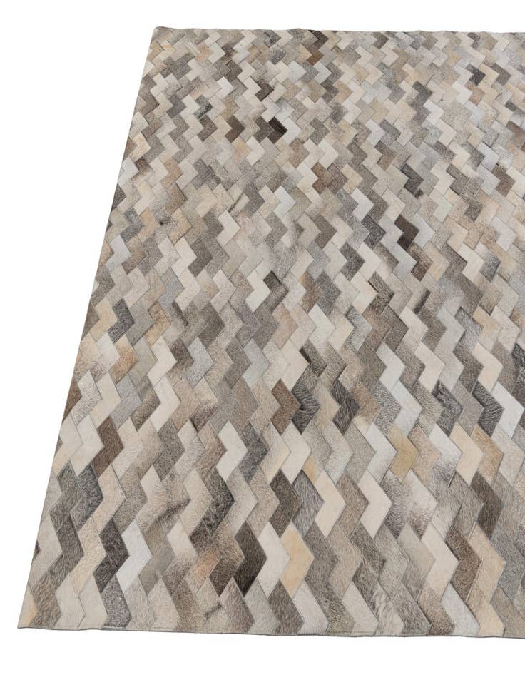 Detail image of  6' 7 x 9' 10 Cowhide Stocks Rug