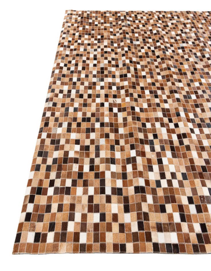Detail image of  6' 7 x 9' 9 Cowhide Stocks Rug