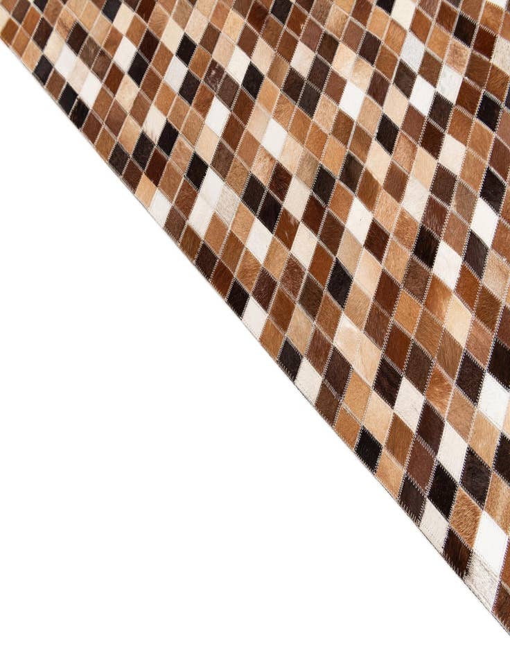 Detail image of  6' 7 x 9' 9 Cowhide Stocks Rug