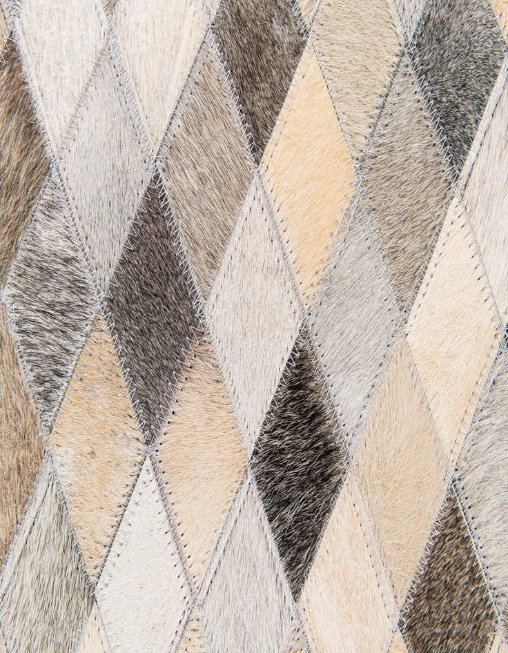 Detail image of  6' 7 x 9' 11 Cowhide Stocks Rug