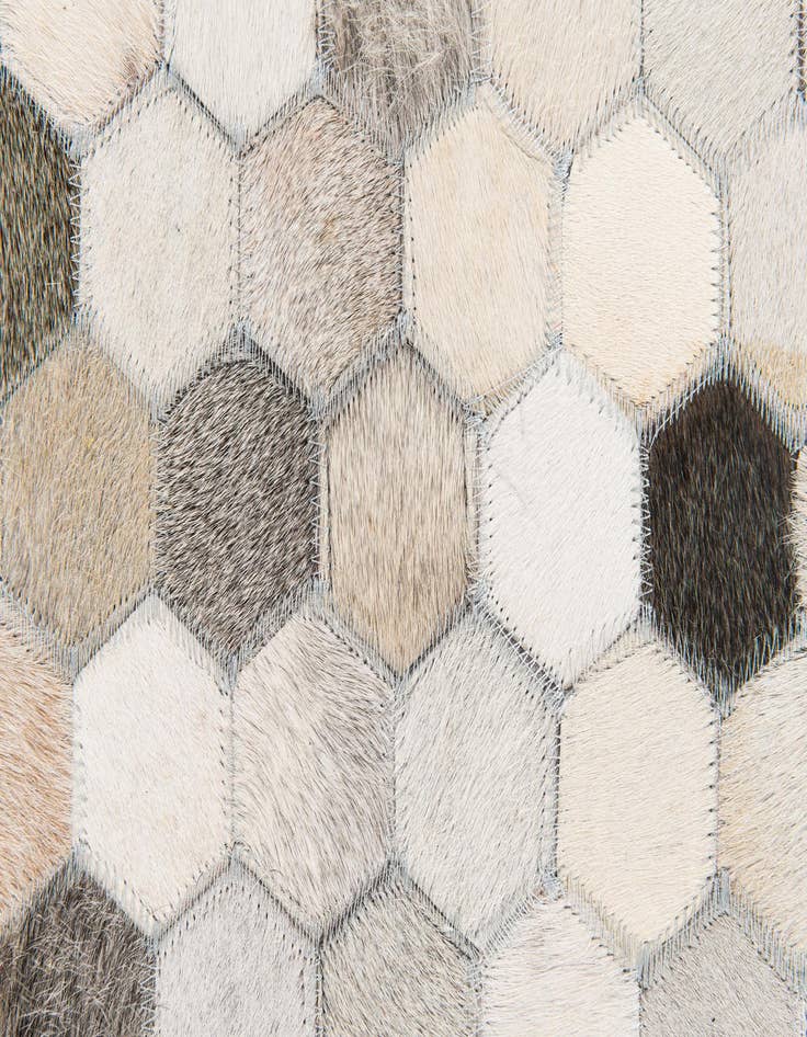 Detail image of  6' 7 x 10' 1 Cowhide Stocks Rug