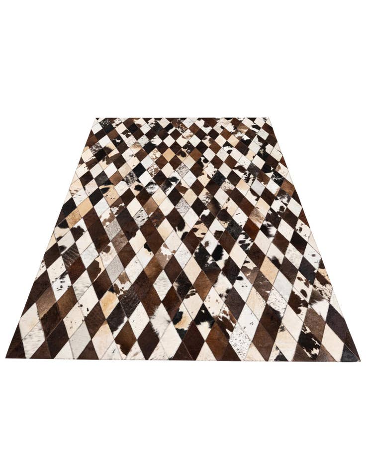 Detail image of  4' 8 x 6' 9 Cowhide Stocks Rug