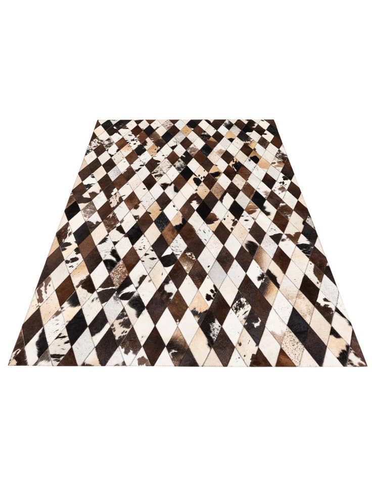 Detail image of  4' 8 x 6' 9 Cowhide Stocks Rug