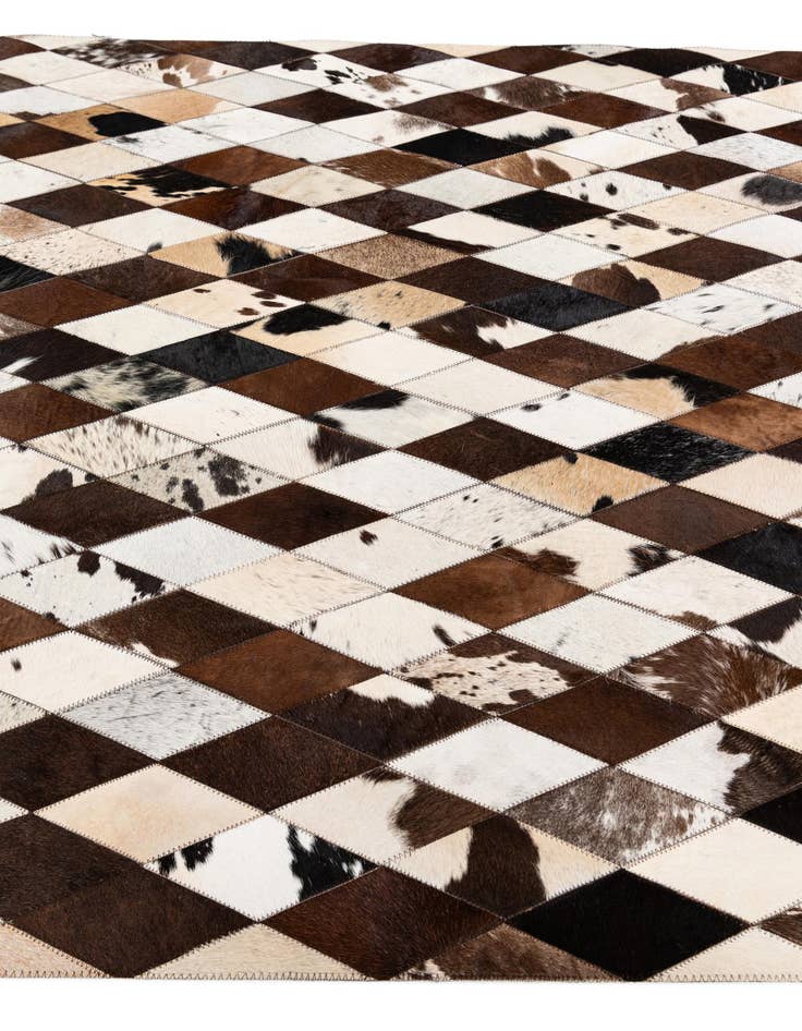 Detail image of  4' 8 x 6' 9 Cowhide Stocks Rug