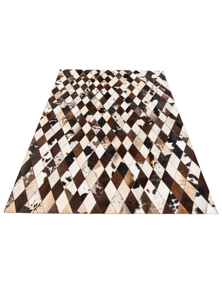 Detail image of  4' 8 x 6' 9 Cowhide Stocks Rug