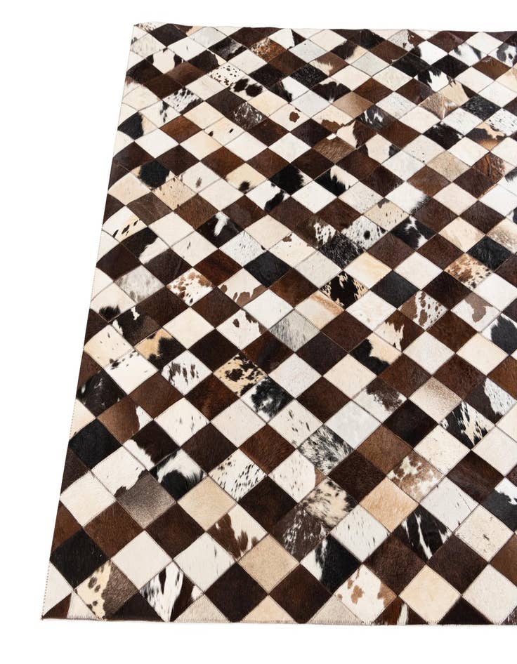 Detail image of  4' 8 x 6' 9 Cowhide Stocks Rug