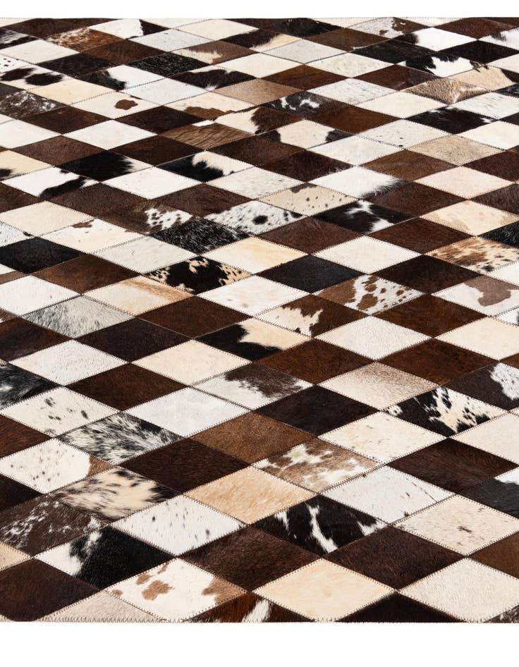 Detail image of  4' 8 x 6' 9 Cowhide Stocks Rug