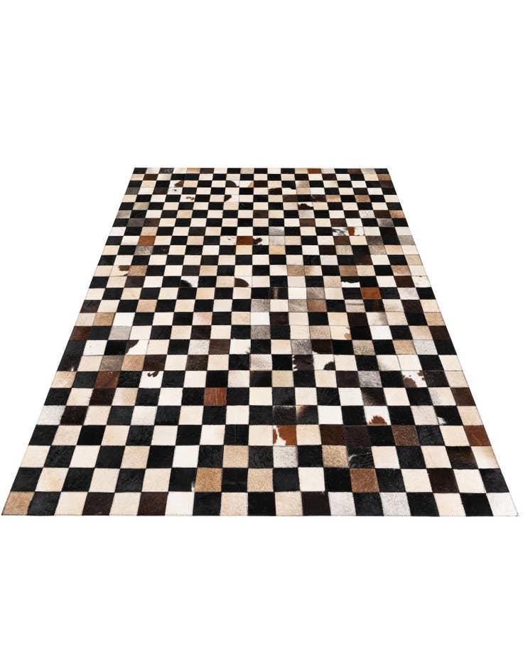 Detail image of  4' 8 x 6' 8 Cowhide Stocks Rug