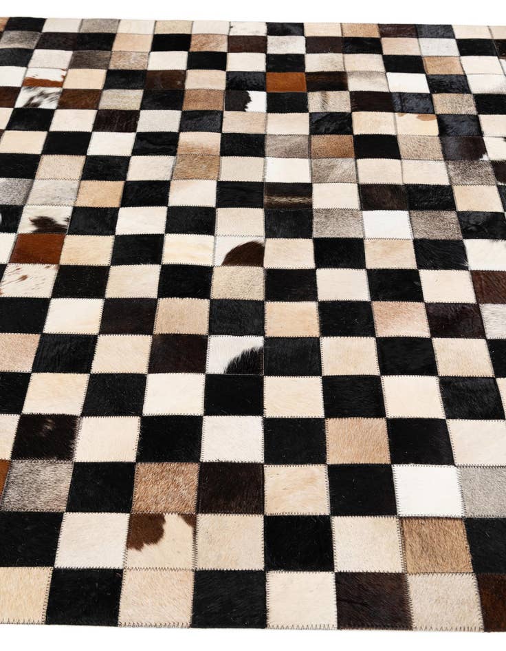 Detail image of  4' 8 x 6' 8 Cowhide Stocks Rug