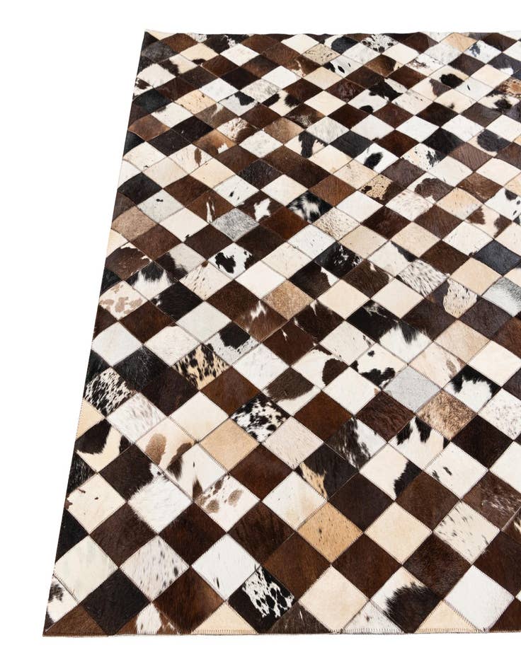 Detail image of  4' 8 x 6' 9 Cowhide Stocks Rug