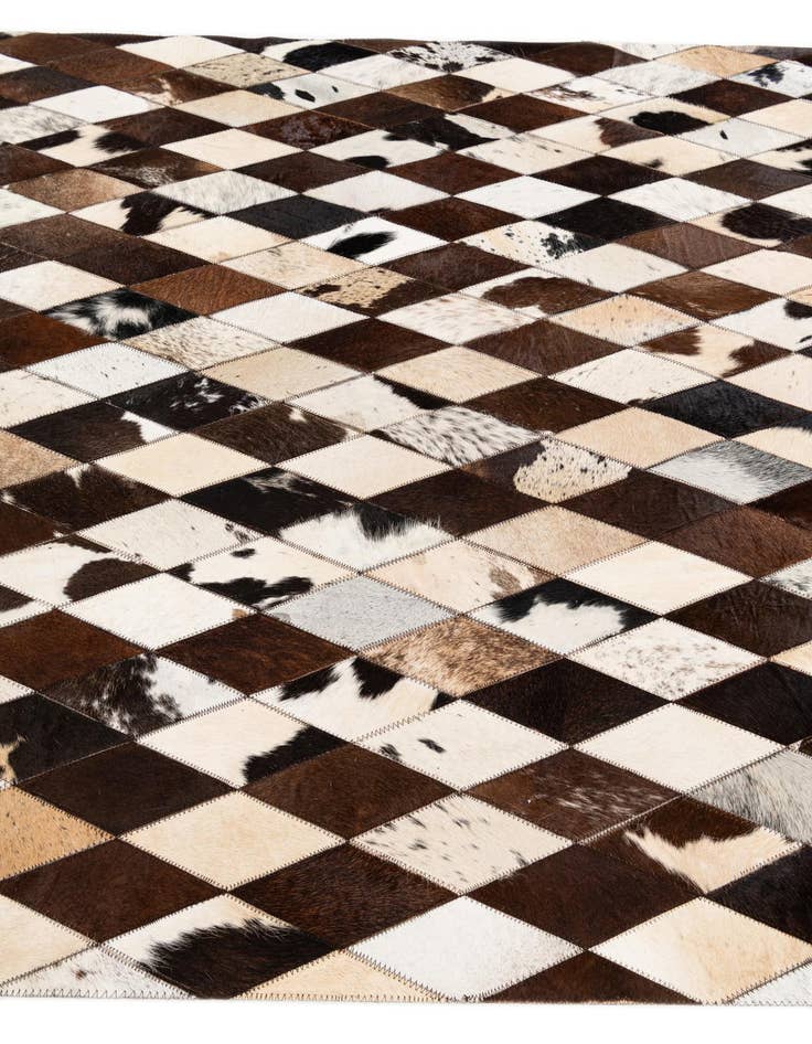 Detail image of  4' 8 x 6' 9 Cowhide Stocks Rug