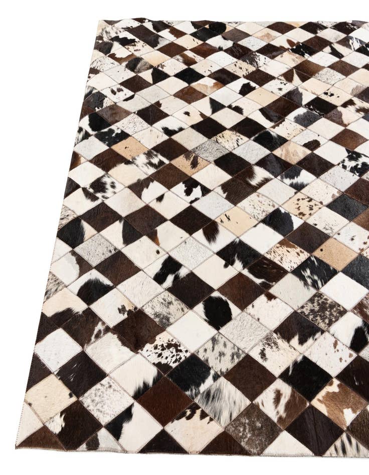 Detail image of  4' 8 x 6' 8 Cowhide Stocks Rug
