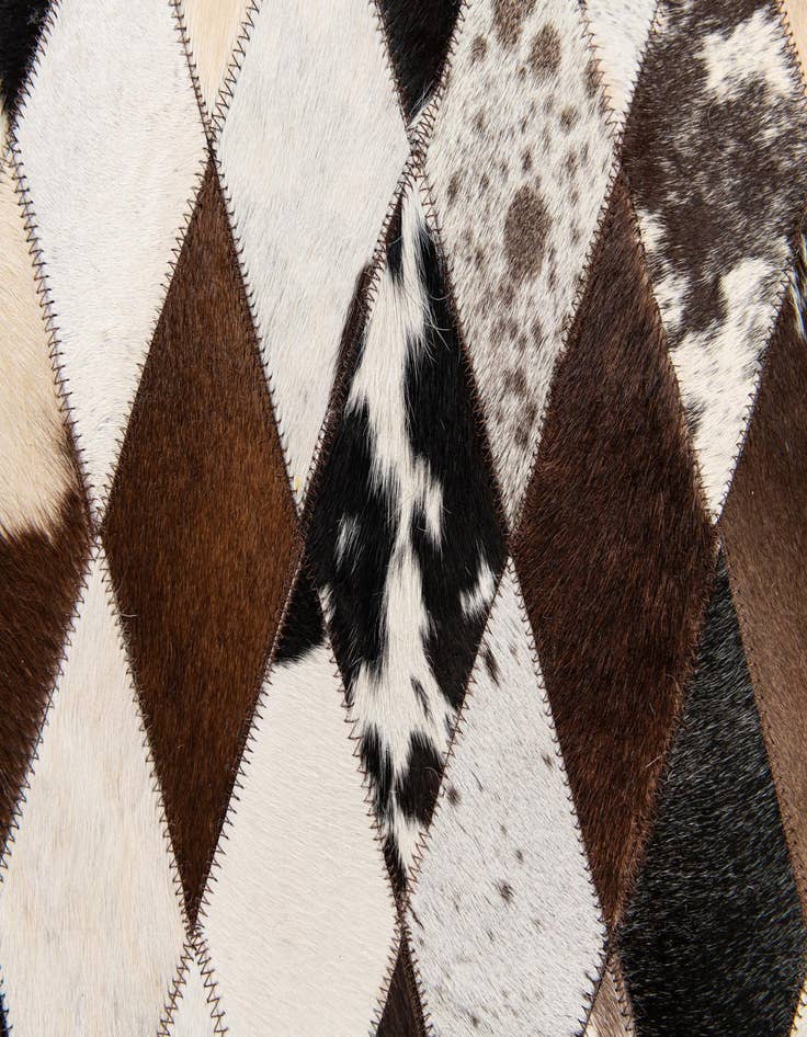 Detail image of  4' 8 x 6' 8 Cowhide Stocks Rug