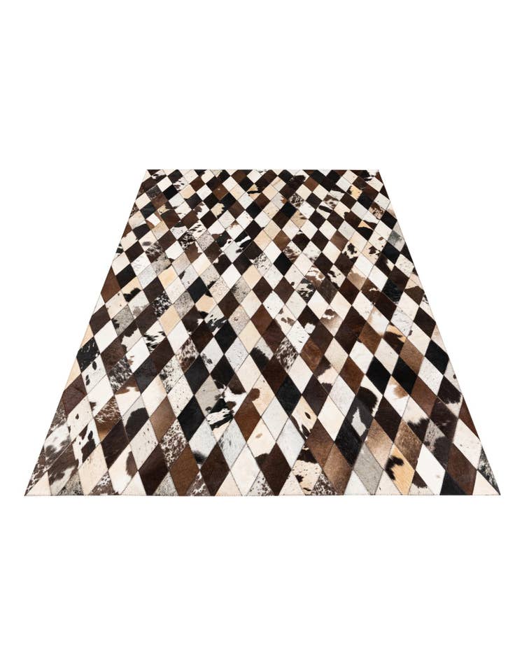 Detail image of  4' 9 x 6' 9 Cowhide Stocks Rug