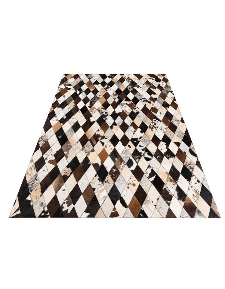 Detail image of  4' 8 x 6' 9 Cowhide Stocks Rug