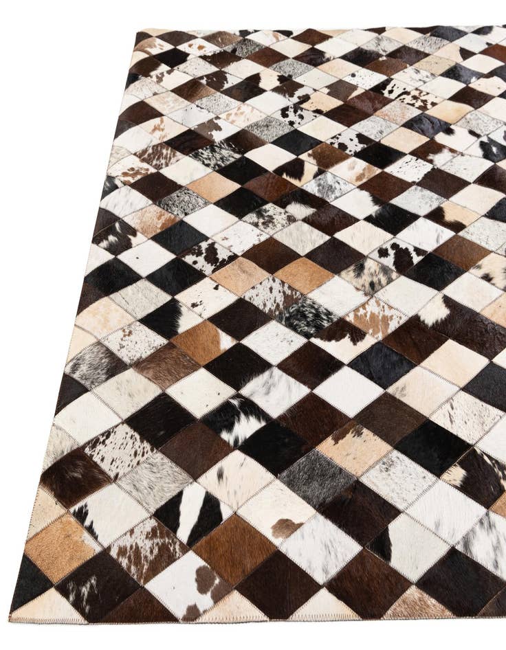 Detail image of  4' 8 x 6' 9 Cowhide Stocks Rug
