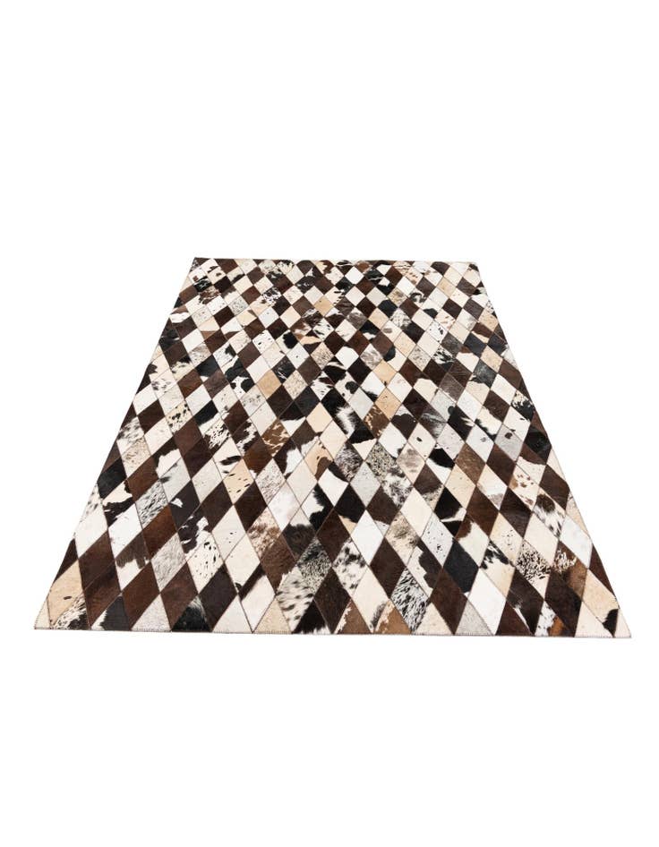 Detail image of  4' 8 x 6' 6 Cowhide Stocks Rug