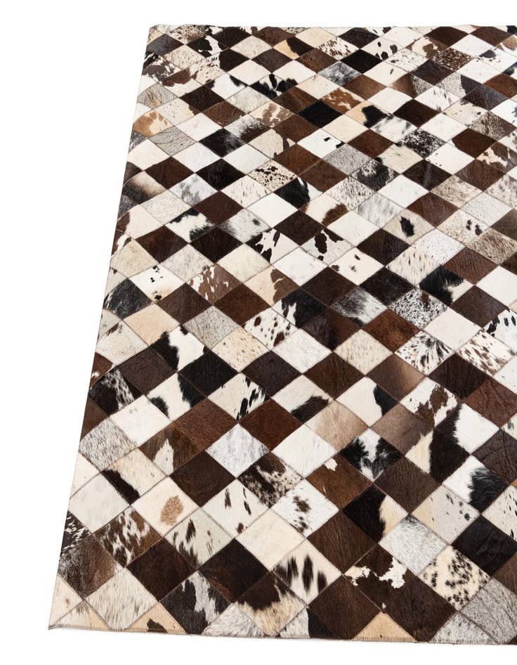 Detail image of  4' 8 x 6' 8 Cowhide Stocks Rug
