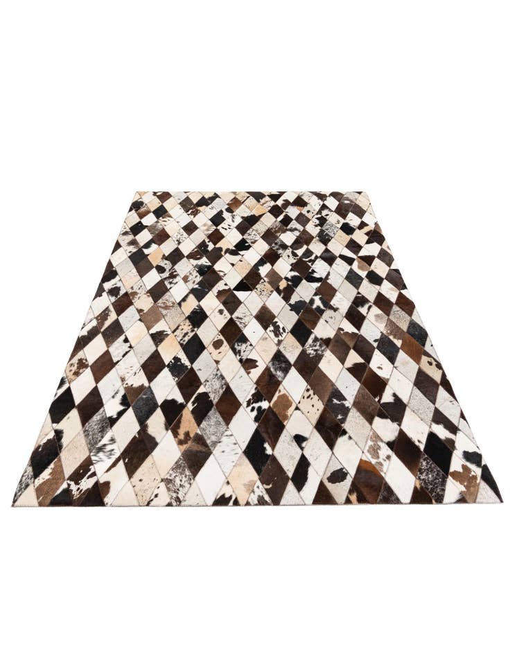 Detail image of  4' 8 x 6' 9 Cowhide Stocks Rug