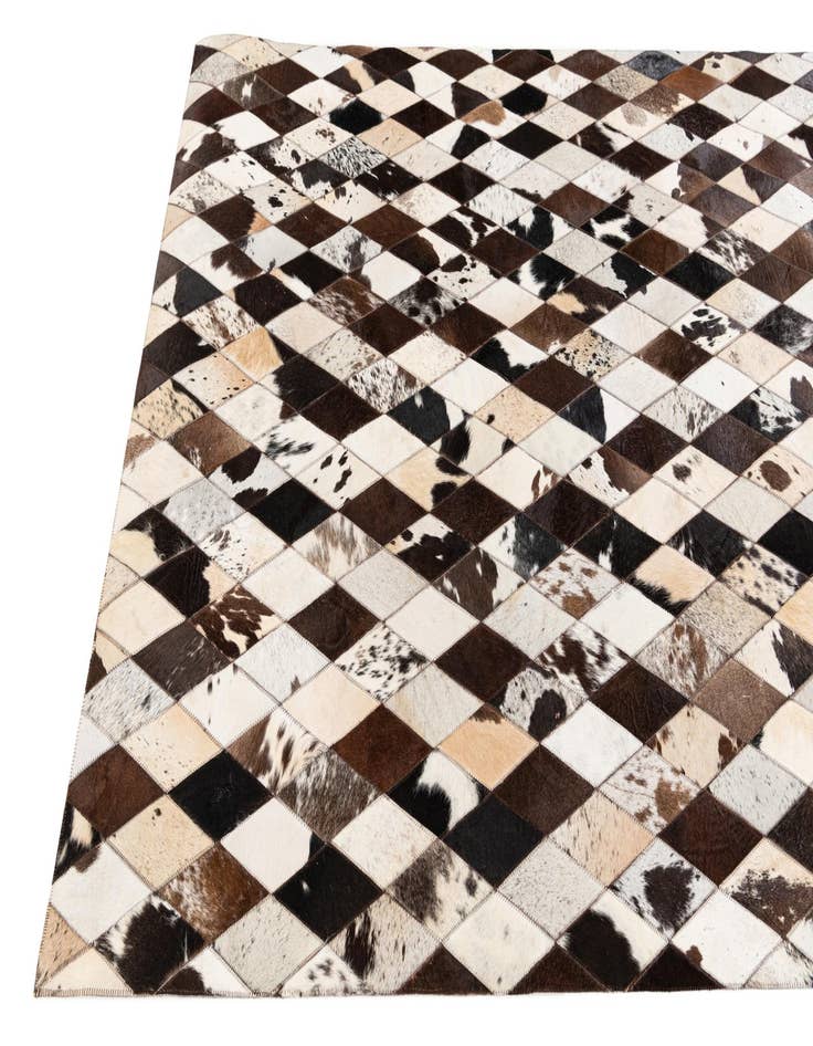 Detail image of  4' 8 x 6' 9 Cowhide Stocks Rug